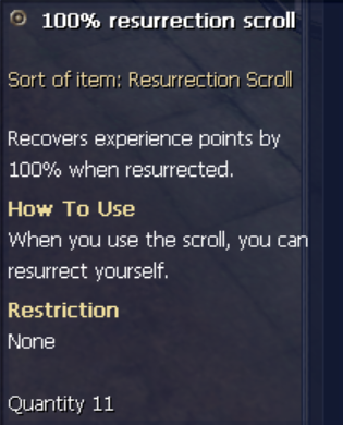 Resurrection scroll 100%